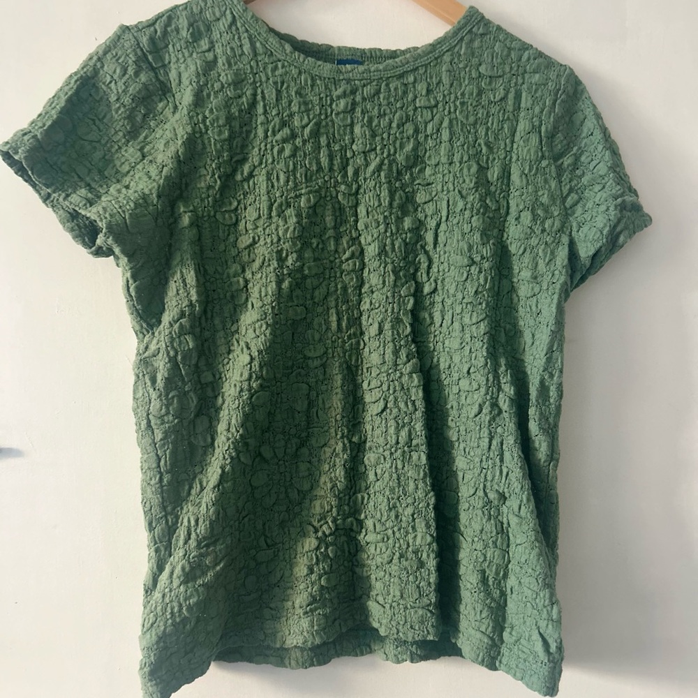 Old Navy Textured Short Sleeve Top - Green